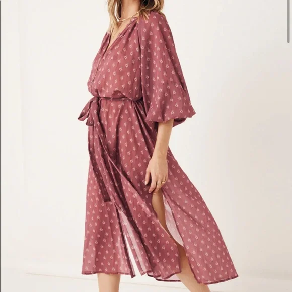 🏝️ Spell Utopia Button Through Midi Dress in Berry - Picture 2 of 12